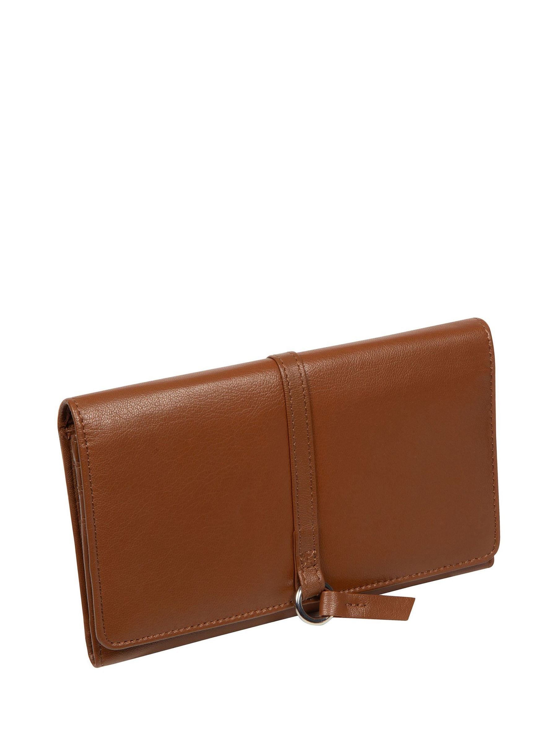 Pure Luxuries London brown Isla leather purse, imported from the UK