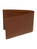 Cultured London brown leather bi-fold wallet, imported from the UK