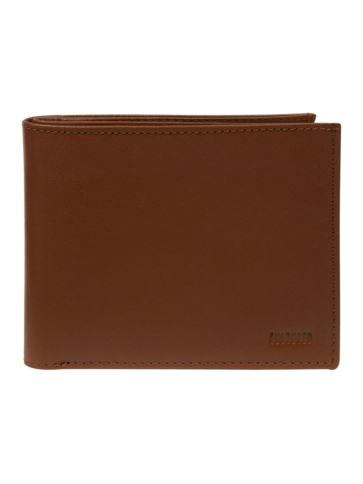 Cultured London brown leather bi-fold wallet, imported from the UK