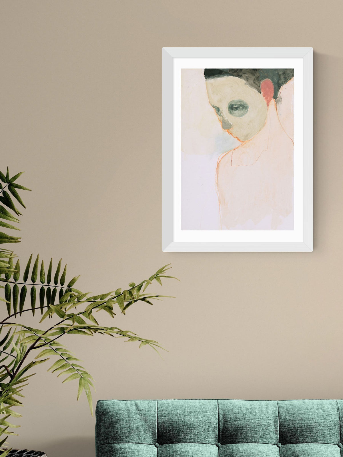 East End Prints white nude portrait wall art print - British product