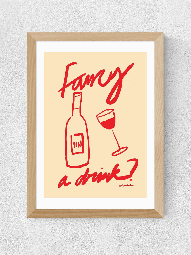 East End Prints Oak Fancy a Drink wall art - British product