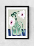 East End Prints Black Floral Pottery Delight art print - British product