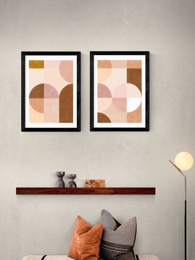 Next The Print Republic Set aus 2 schwarzen Blush Mid Century geometrischen Wandkunst-Drucken – Online kaufen bei McGrocer