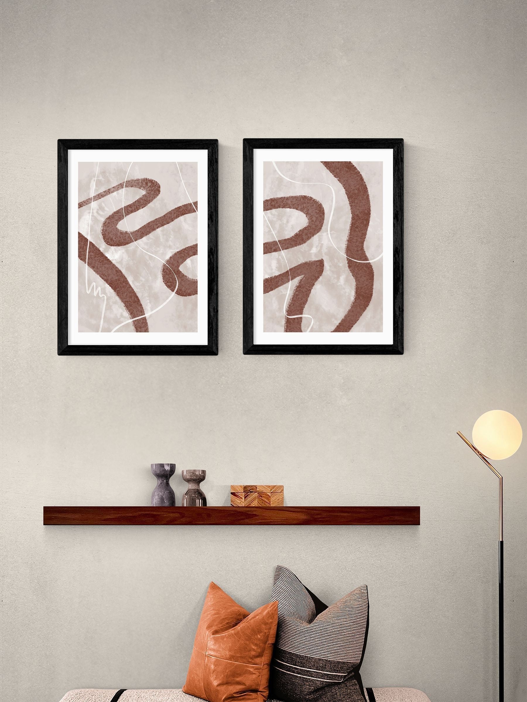 East End Prints Set of 2 Oak Abstract Fuzz Wall Art Prints by 1x Gallery