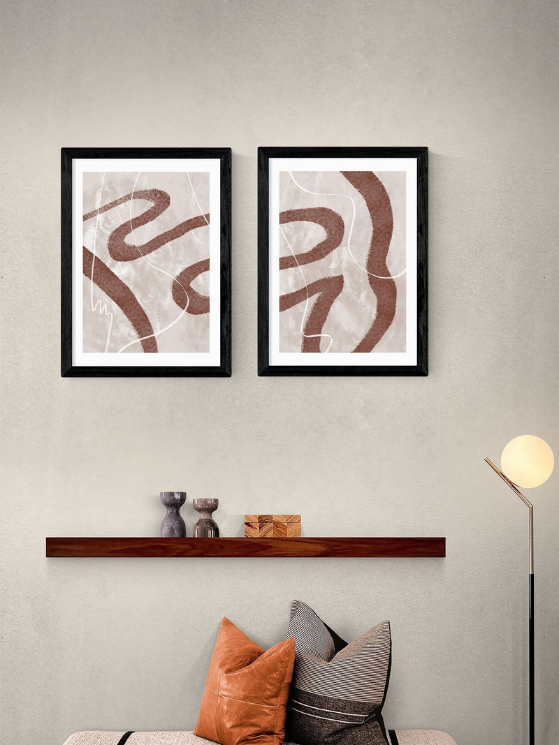 East End Prints Set of 2 Oak Abstract Fuzz Wall Art Prints by 1x Gallery
