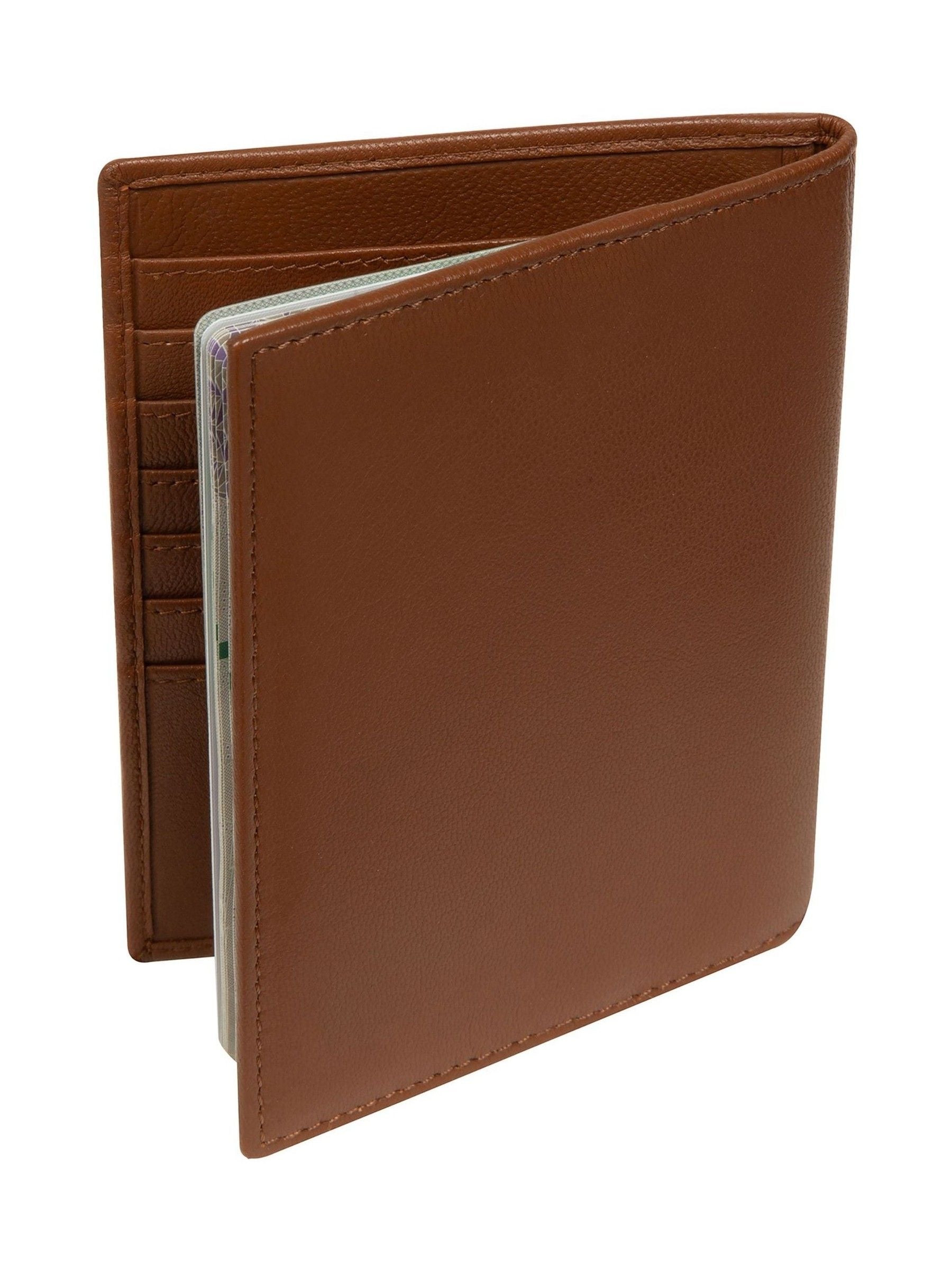 Cultured London brown leather passport holder (British brand)