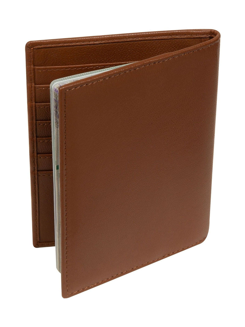 Cultured London brown leather passport holder (British brand)