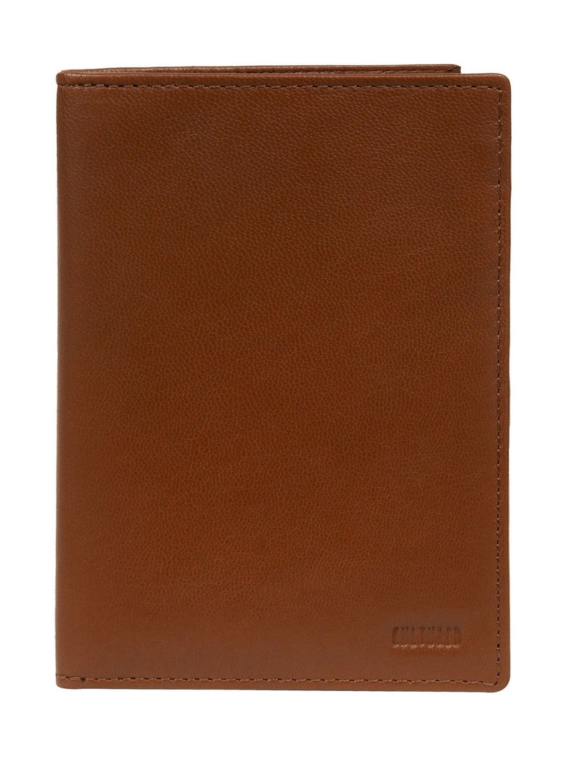 Cultured London brown leather passport holder (British brand)