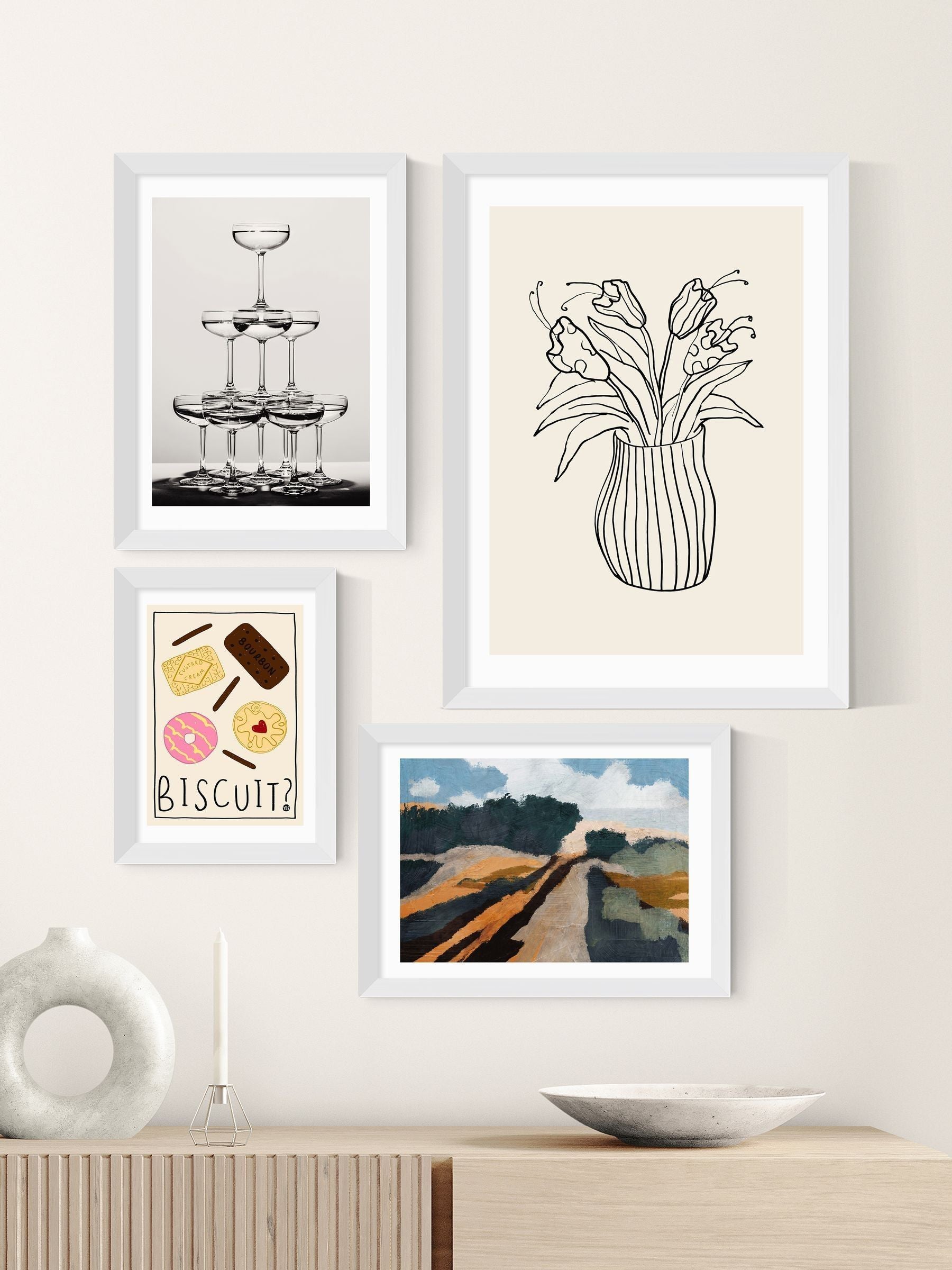 East End Prints White Trevessa art print - British product