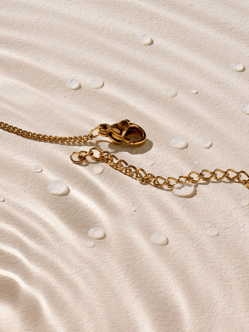 Gold tone spinner necklace stainless steel waterproof adjustable - British product