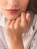 Ring sterling silver pearl effect design, UK version