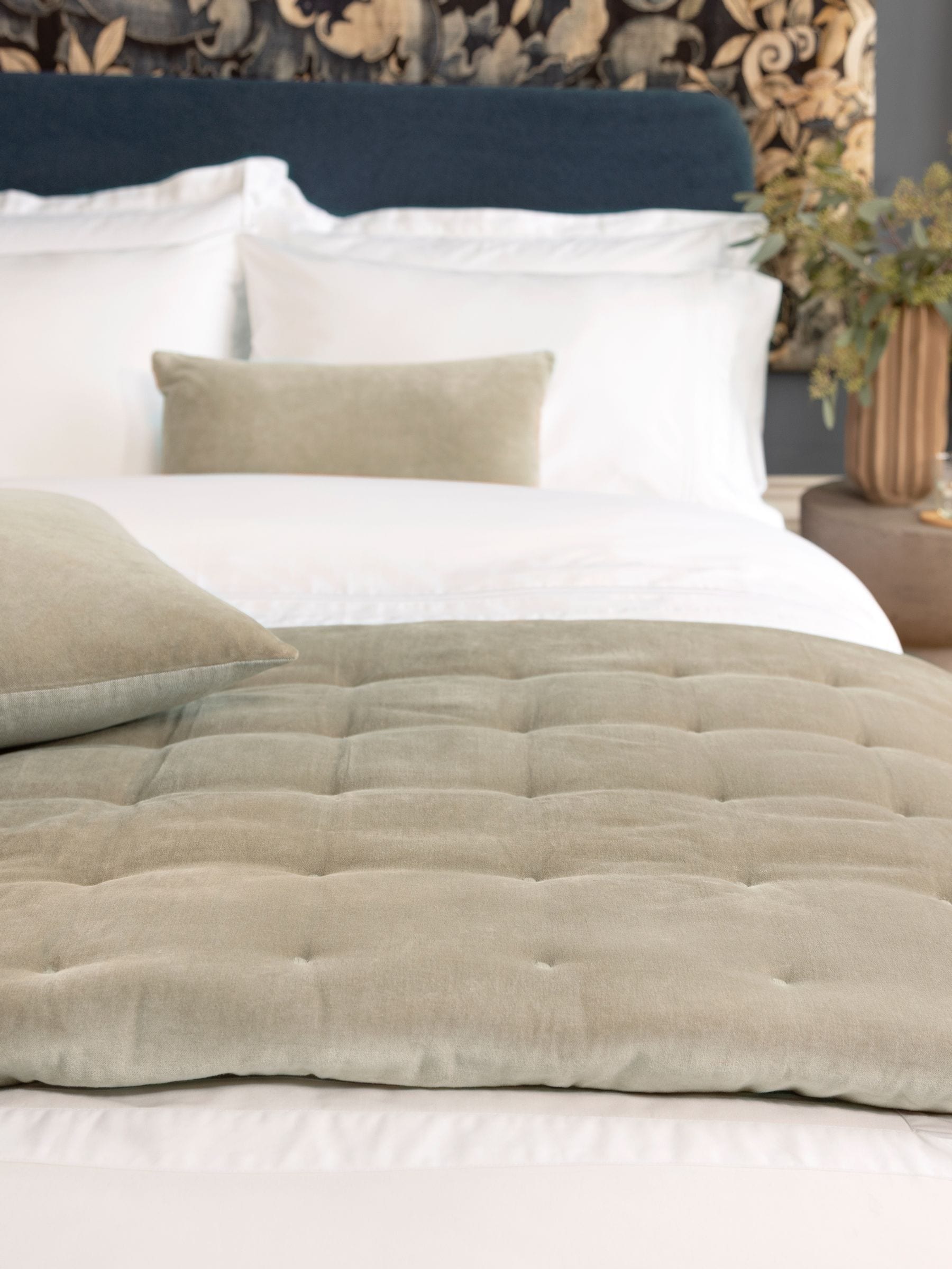 Christy Hazelnut Jaipur Velvet Quilted Throw - British product