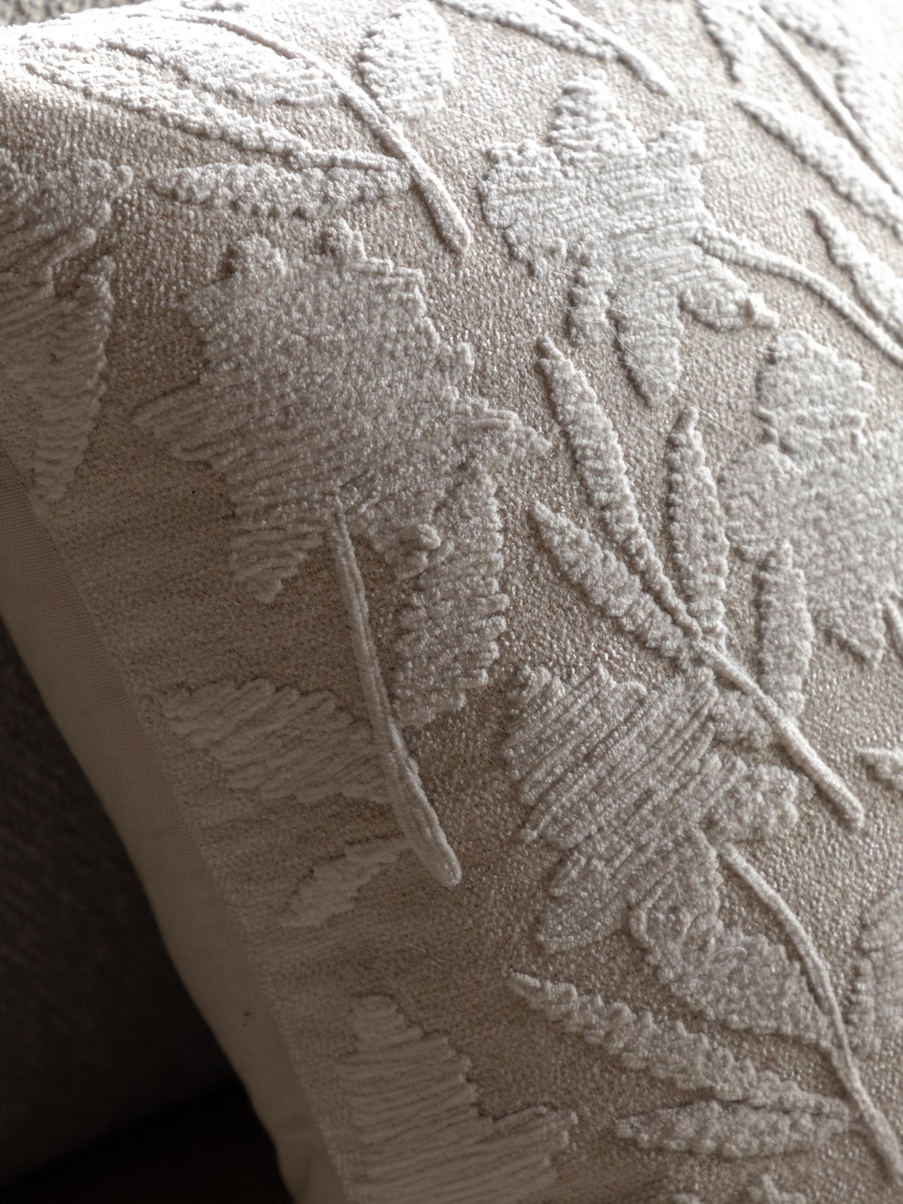 Gallery Home Eira taupe floral cushion, 100% cotton, imported from the UK