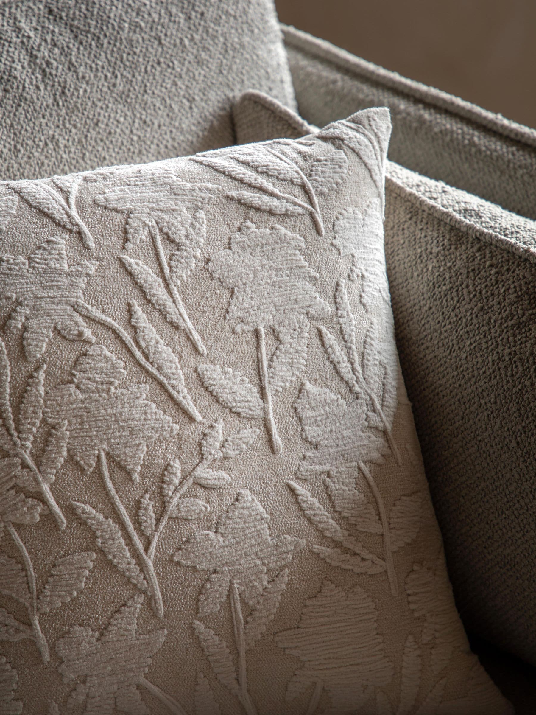 Gallery Home Eira taupe floral cushion, 100% cotton, imported from the UK