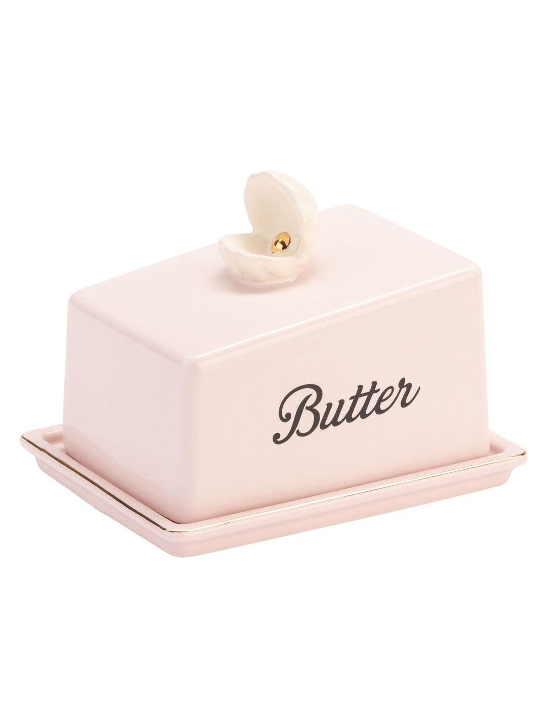 Yvonne Ellen pink shell butter dish 11cm, imported from the UK