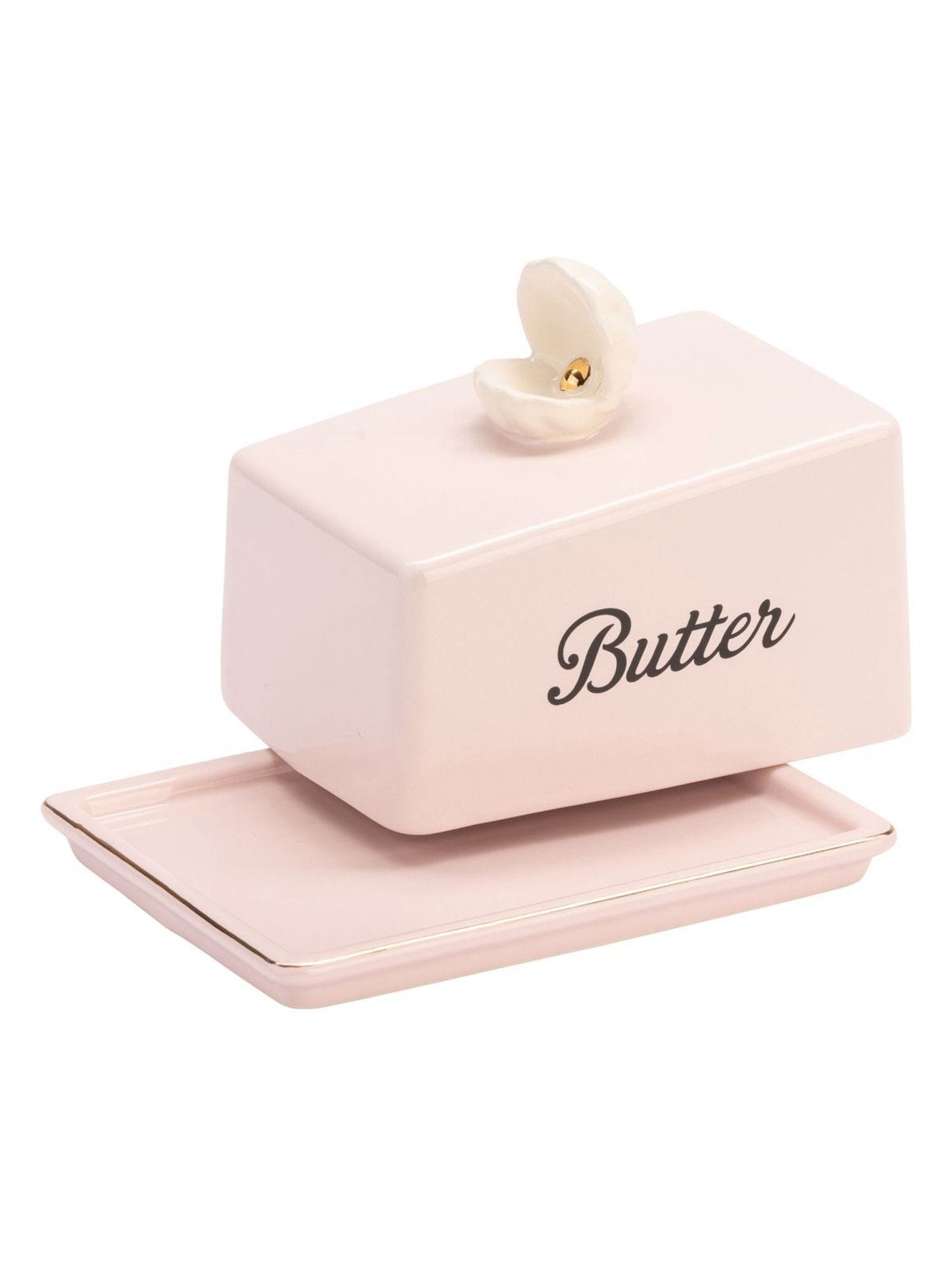 Yvonne Ellen pink shell butter dish 11cm, imported from the UK