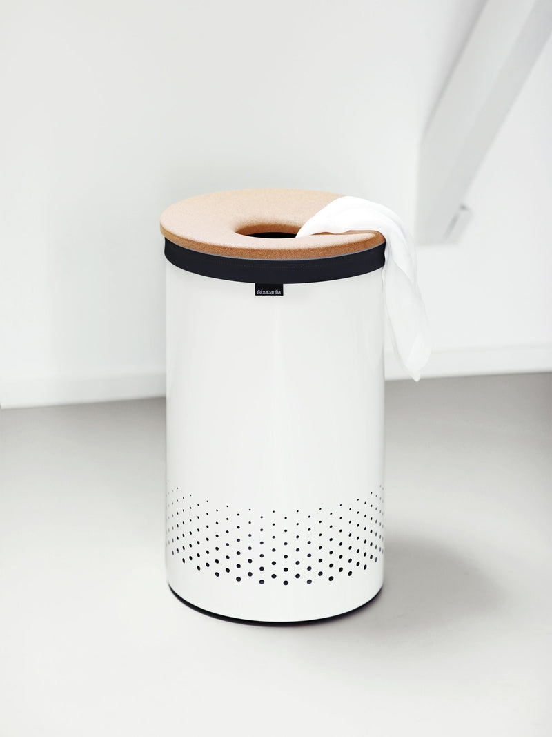 Brabantia white cork lid laundry bin 60L, UK version