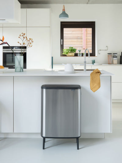 Brabantia Matt Steel Fingerprint Proof Bo Touch Hi Bin 2 x 30L