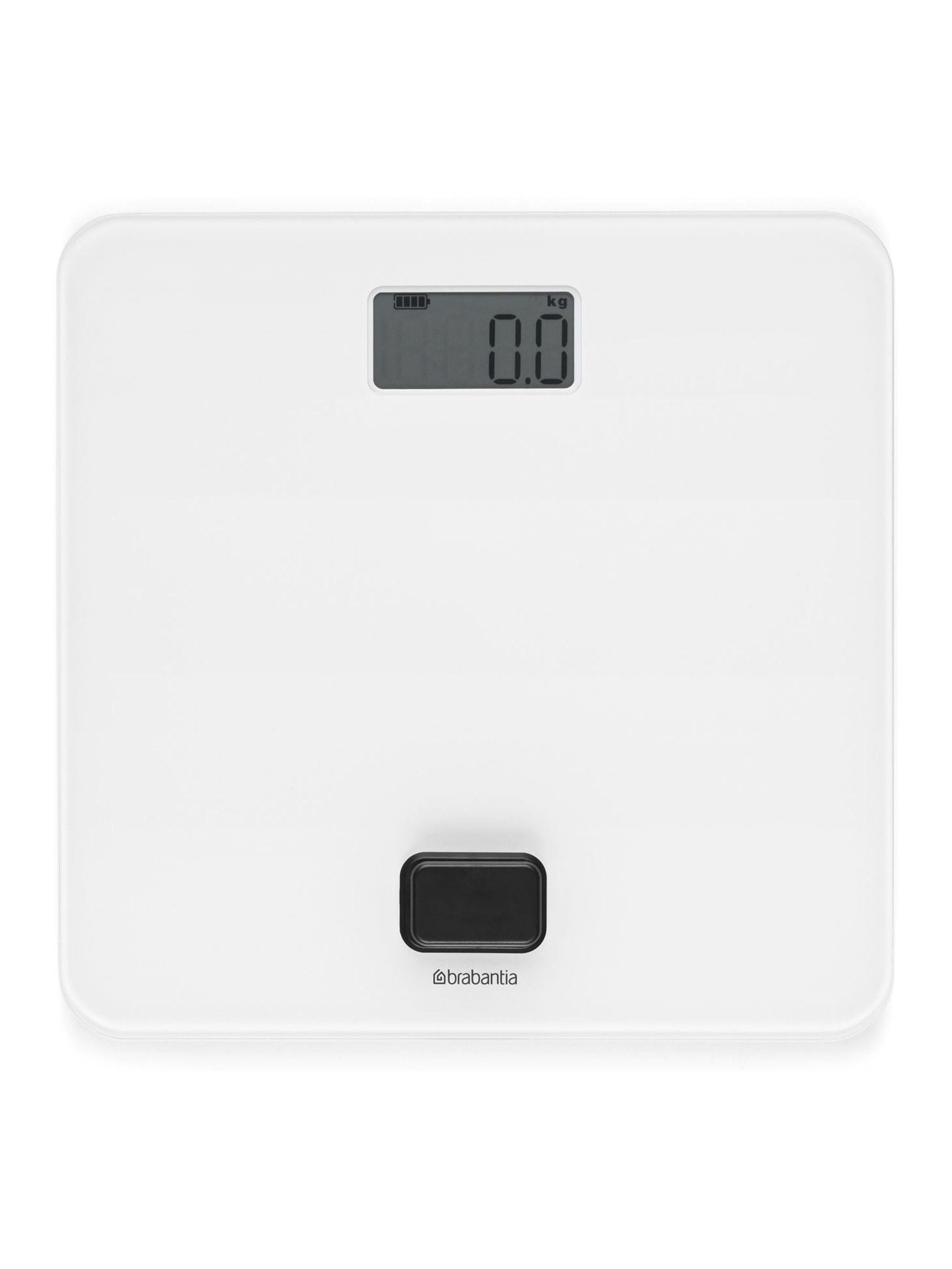 Brabantia white bathroom scale battery free (British brand)
