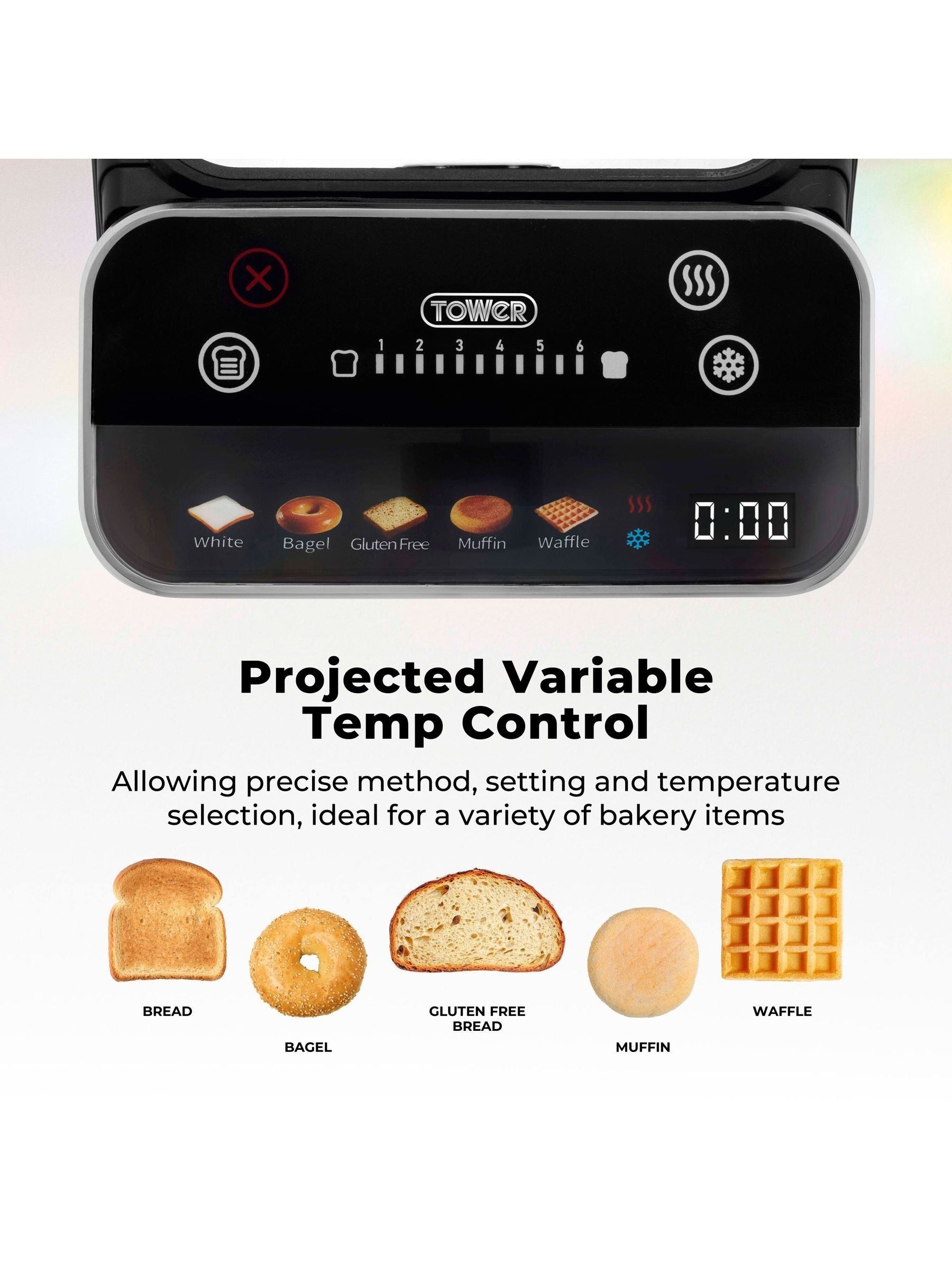 Tower Mirage 2 slice toaster black 925W (British brand)