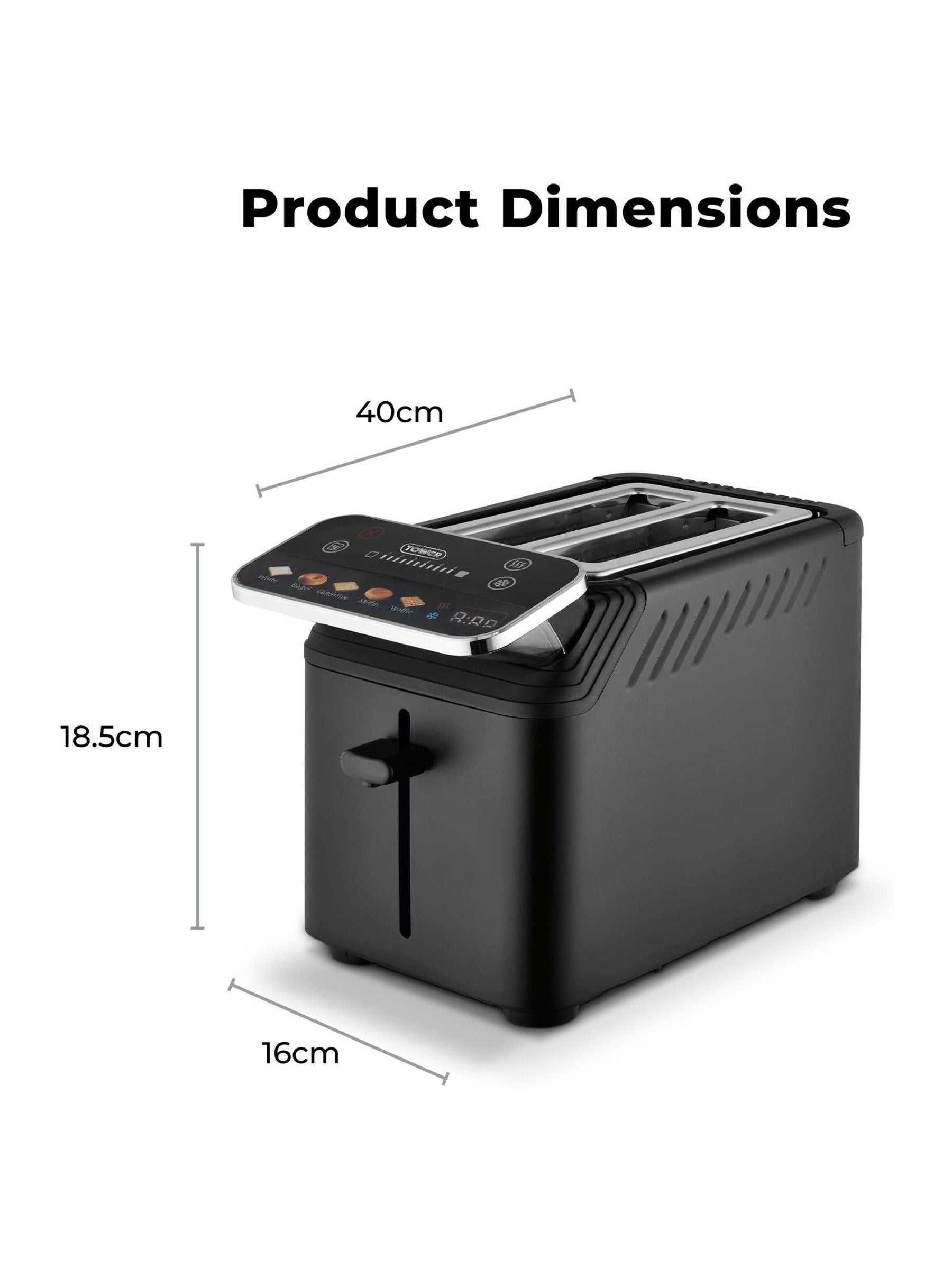Tower Mirage 2 slice toaster black 925W (British brand)