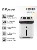Tower 2 Slice Digital Toaster White, UK version