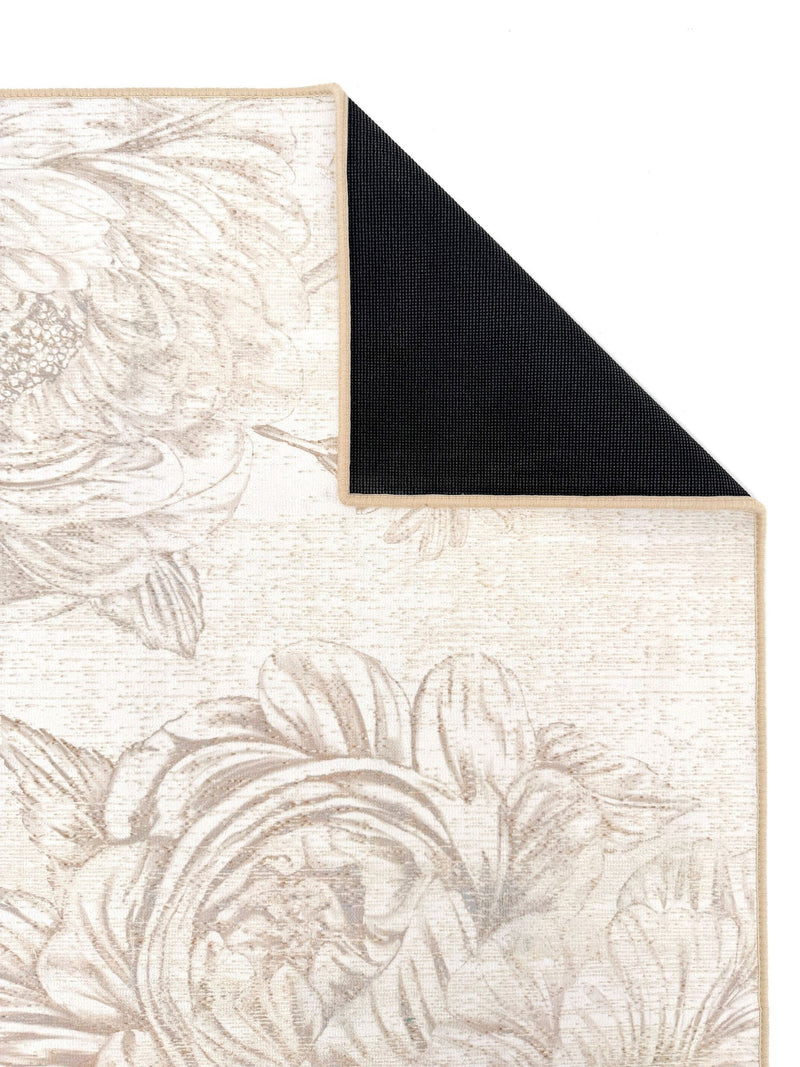 Hug Rug cream muted floral print rug - British product