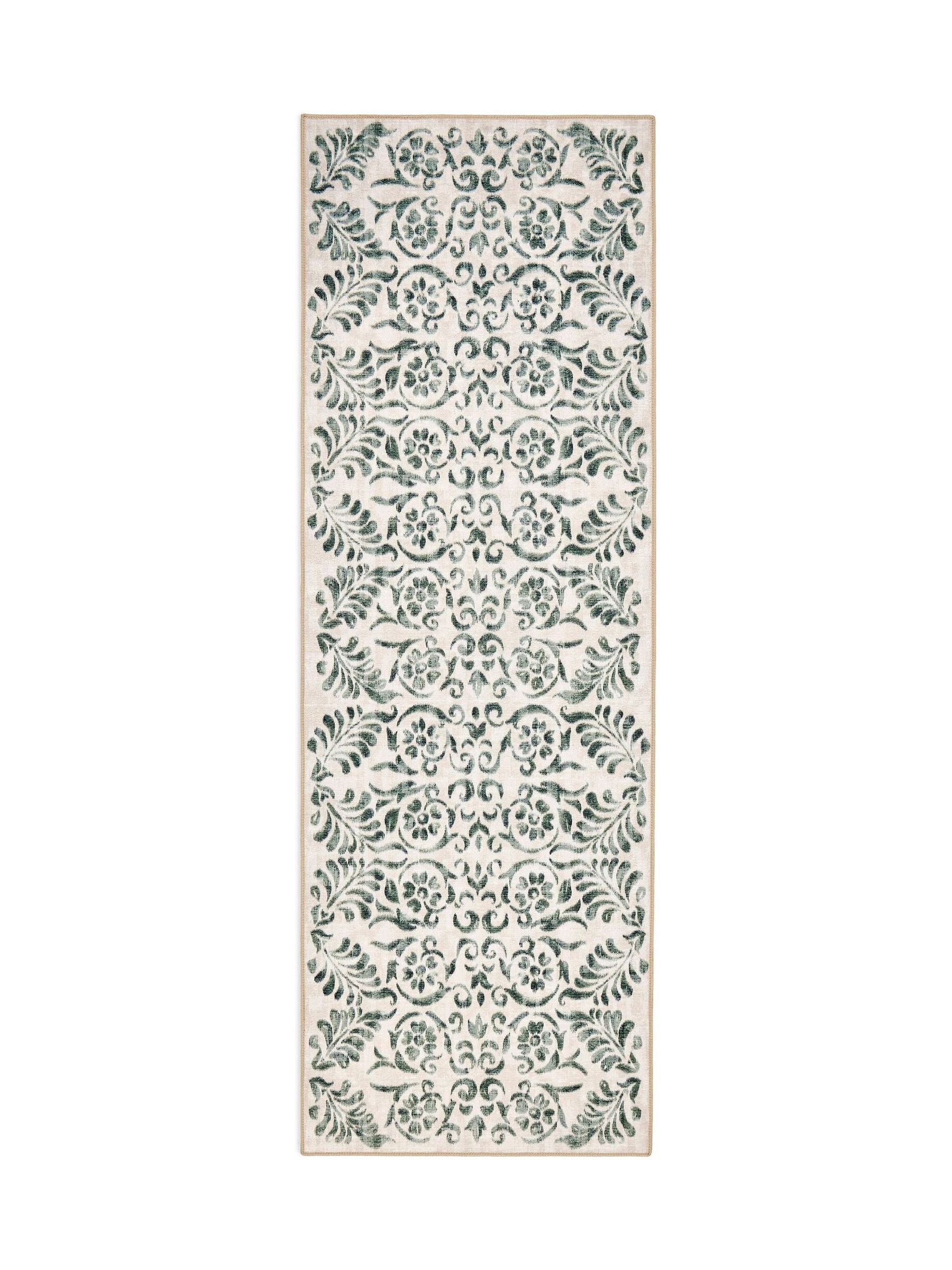 Hug Rug green vintage scroll runner 75x220cm (British brand)