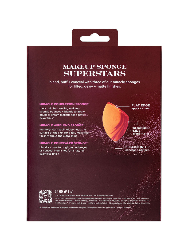 Real Techniques makeup sponge superstars set (British brand)