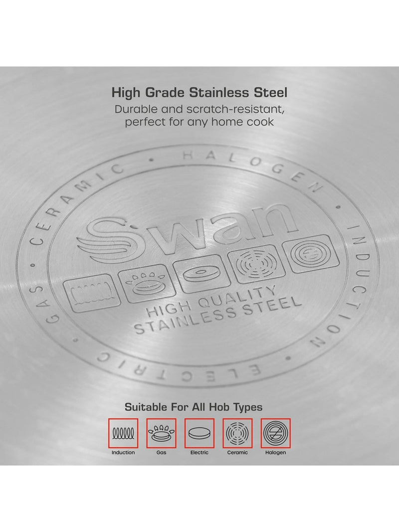 Swan 5 piece stainless steel cookware set (British brand)