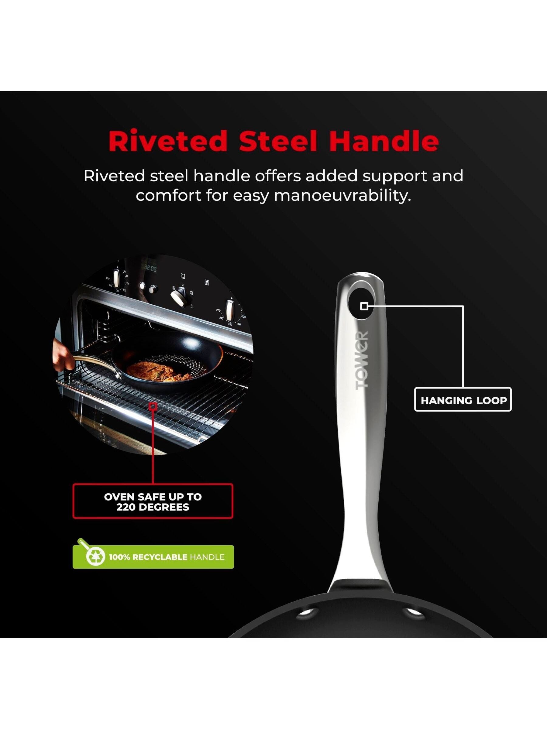 Tower Black Smart Start Ultra Forged 5 Piece Cookware Set (British brand)