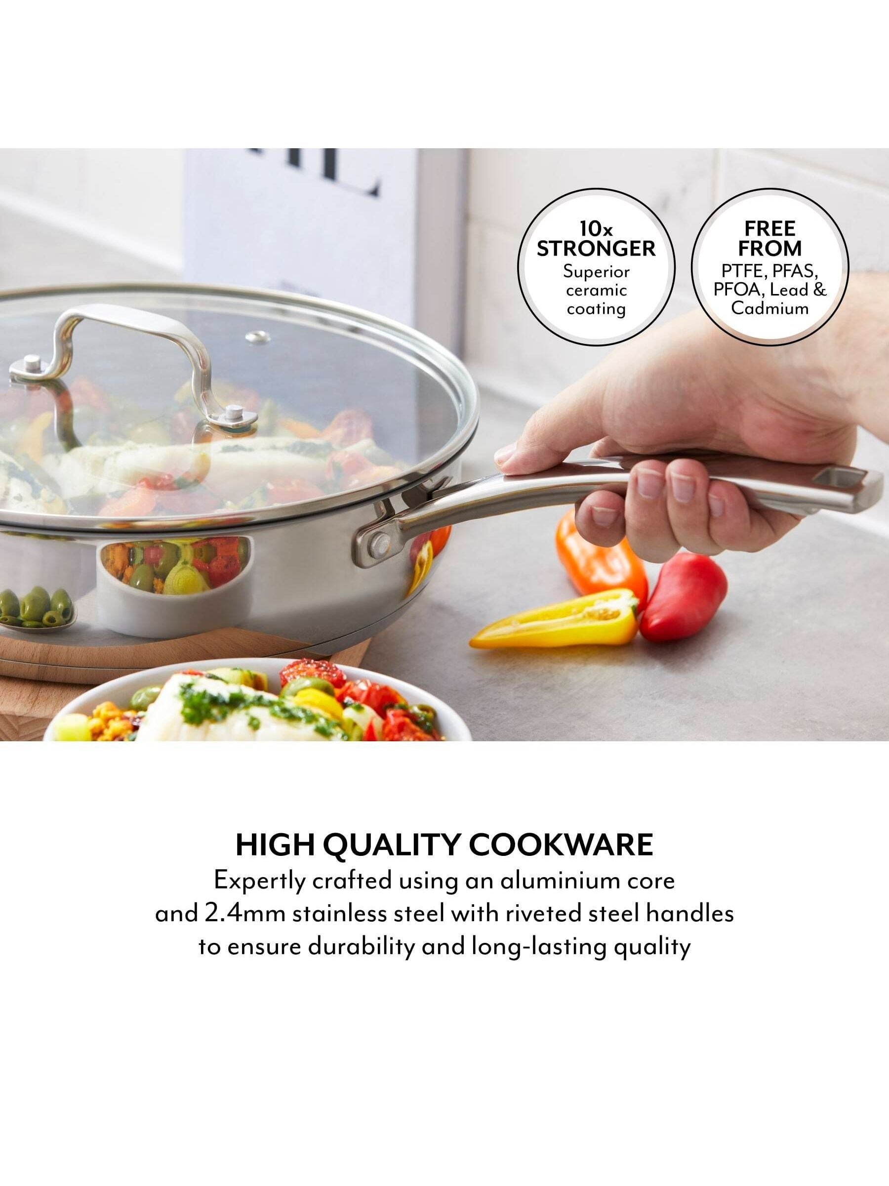 Sur La Table stainless steel TriPly multi-pan with lid 28cm (British brand)