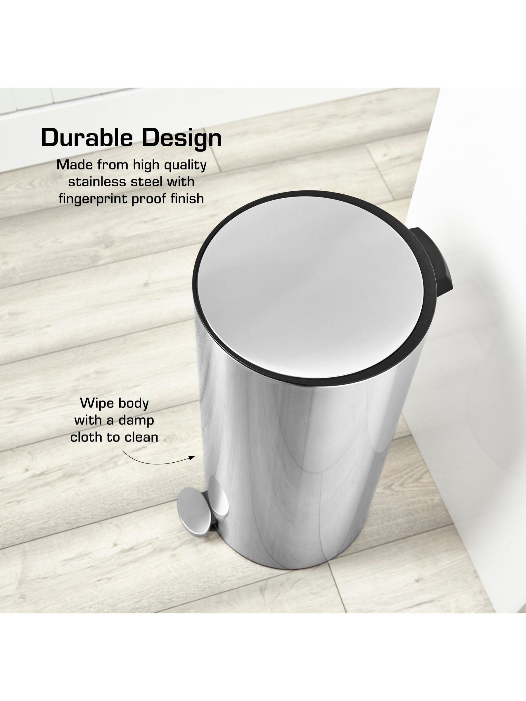 Swan Stainless Steel Round Pedal Bin 30L (British brand)