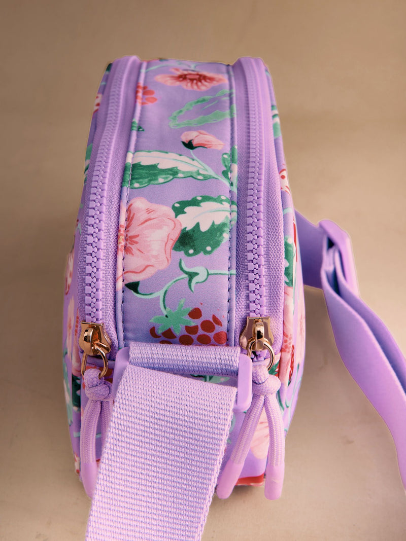 Cath Kidston cross body bag lilac raspberry print (British brand)