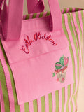 Cath Kidston green stripe large market tote bag, British brand