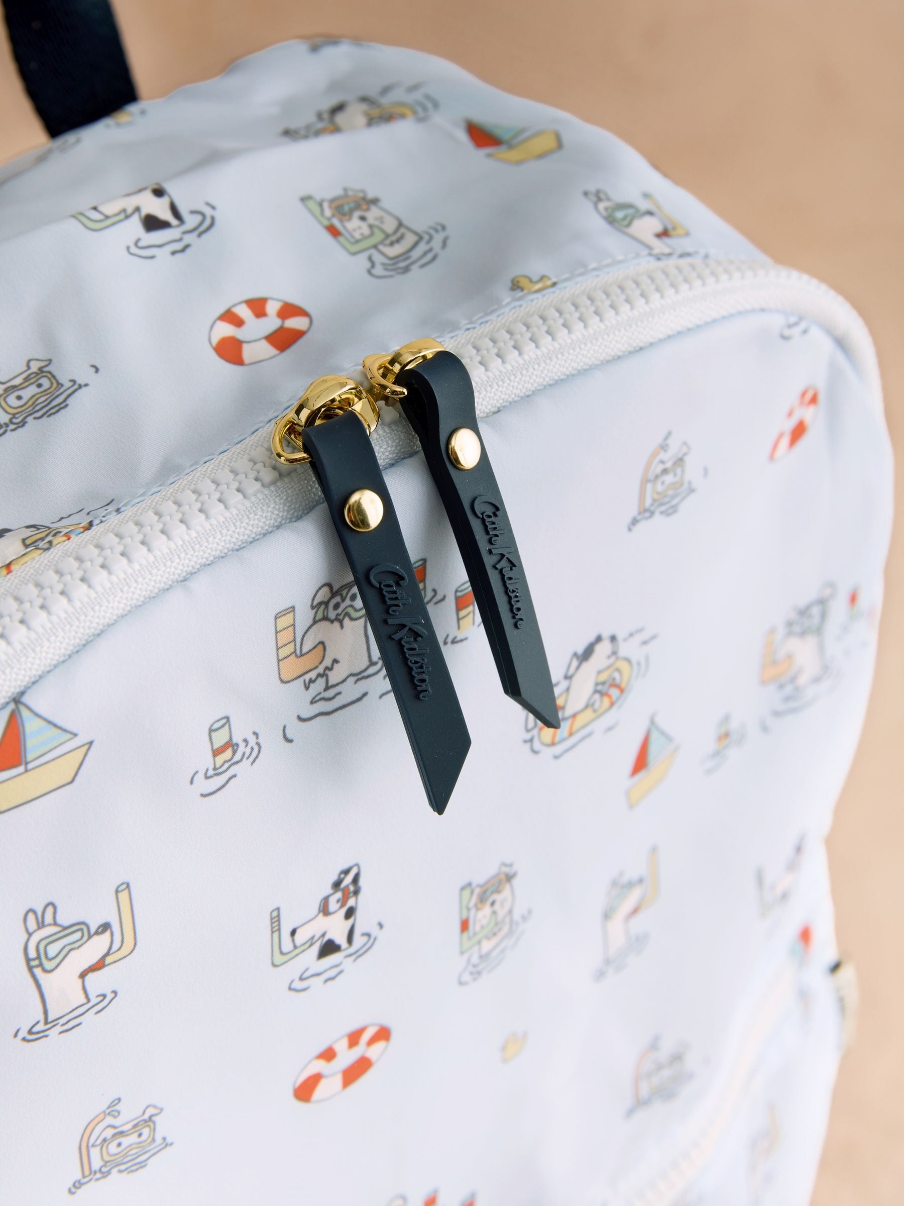 Cath Kidston blue dog print foldaway backpack, UK version