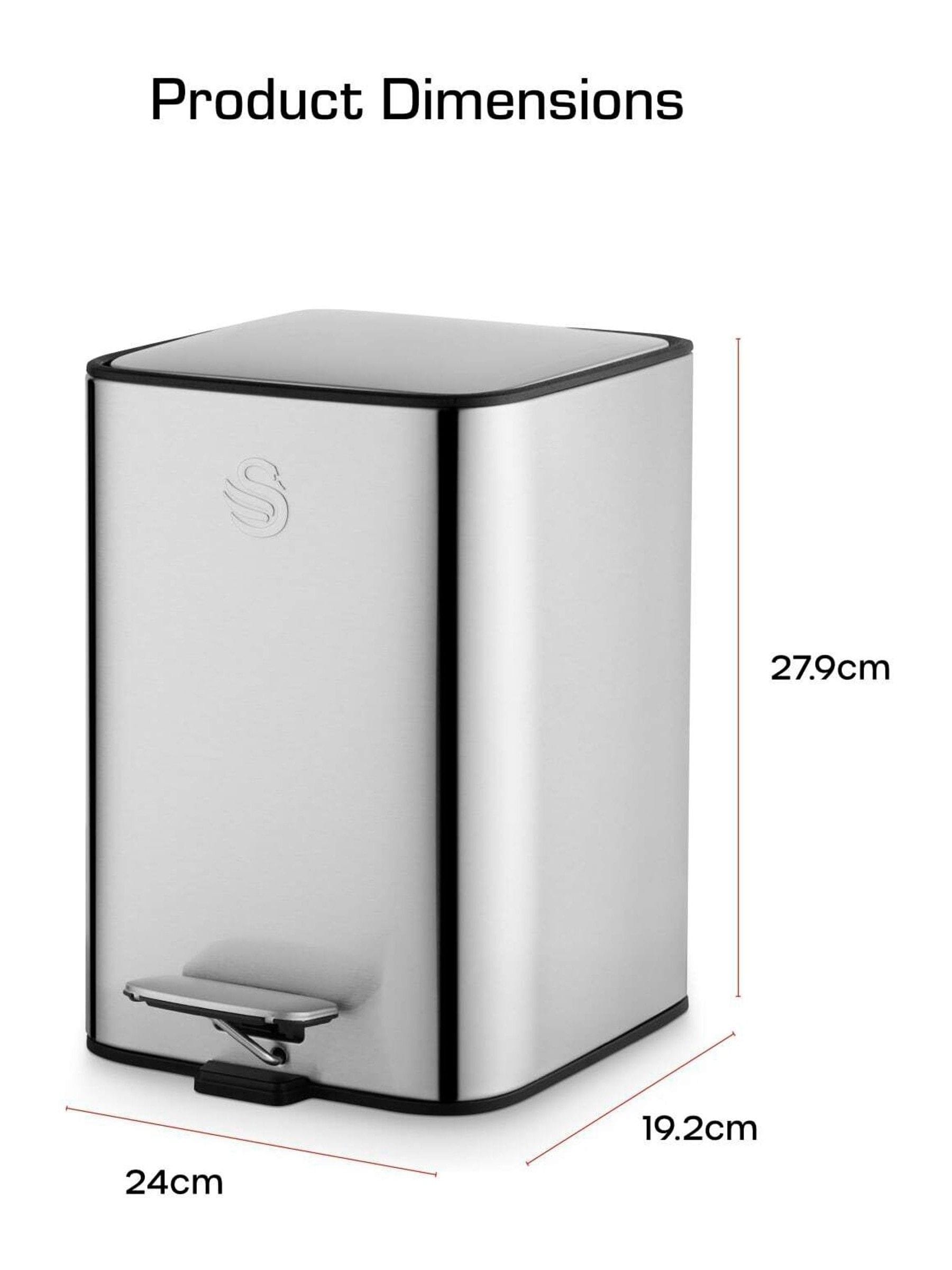 Swan stainless steel compact pedal bin 5L (British brand)