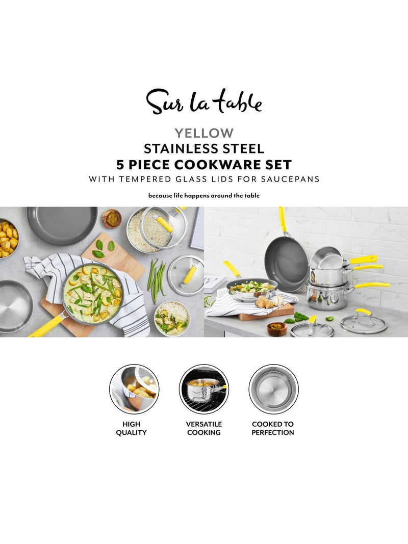 Sur La Table Yellow Colour Me Happy 5 piece cookware set (British brand)