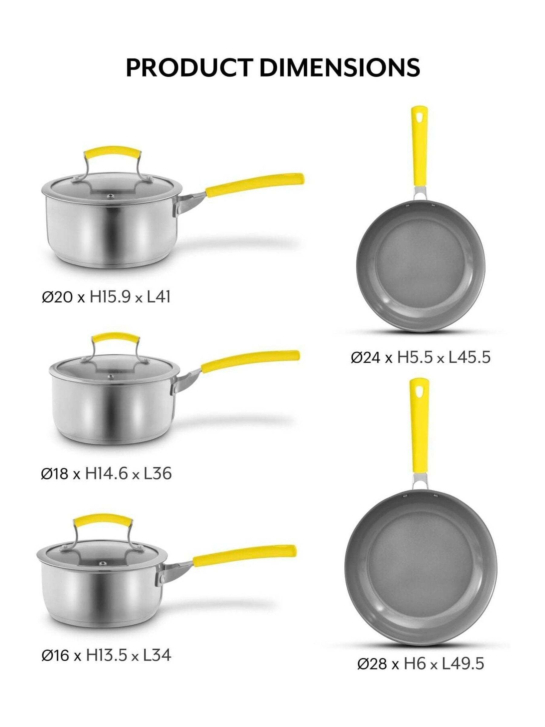 Sur La Table Yellow Colour Me Happy 5 piece cookware set (British brand)