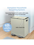 Tower Cream 40L Pedal Bin 2 x 20L