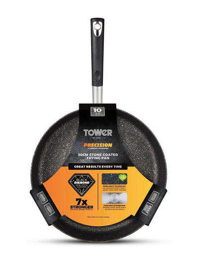 Tower Black 30cm Stone Coated Stekepanne