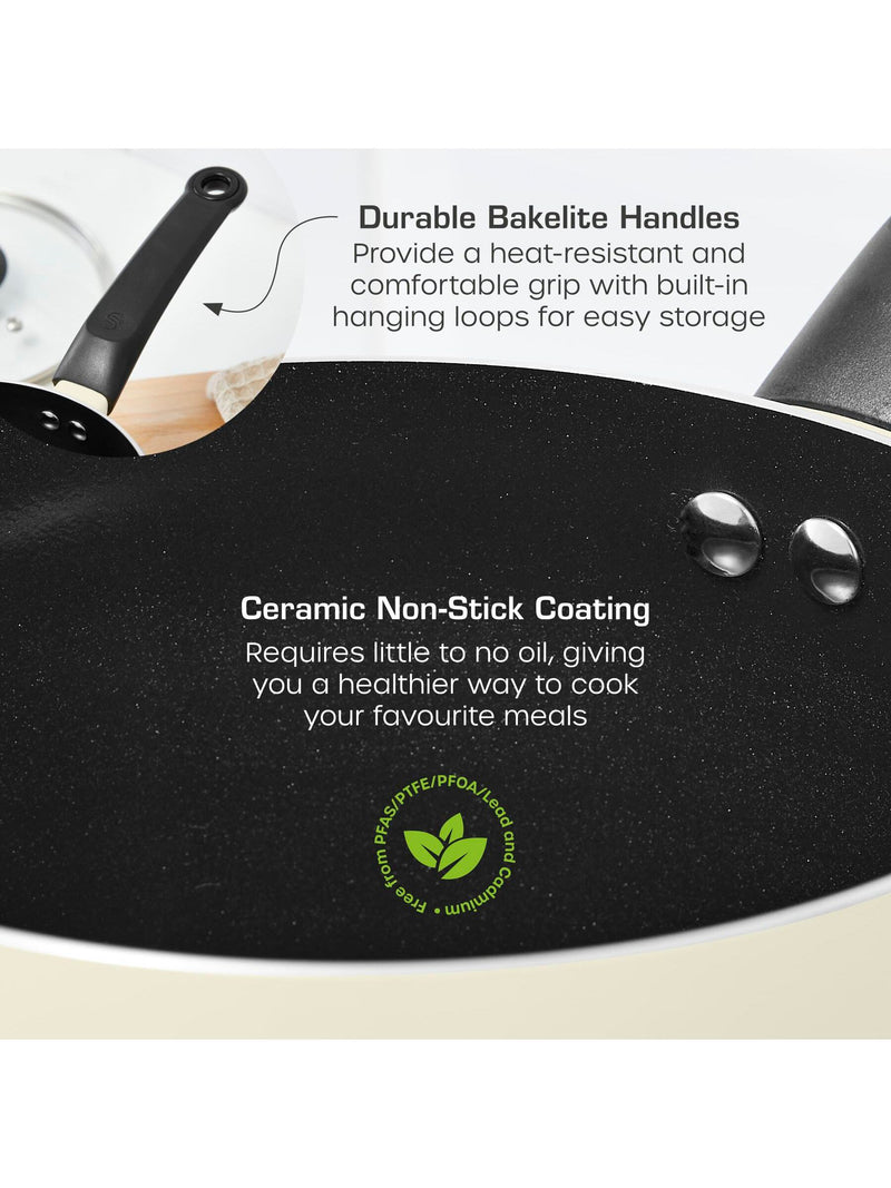 Swan Townhouse Cream saucepan set 3 piece 16cm 18cm 20cm (British brand)