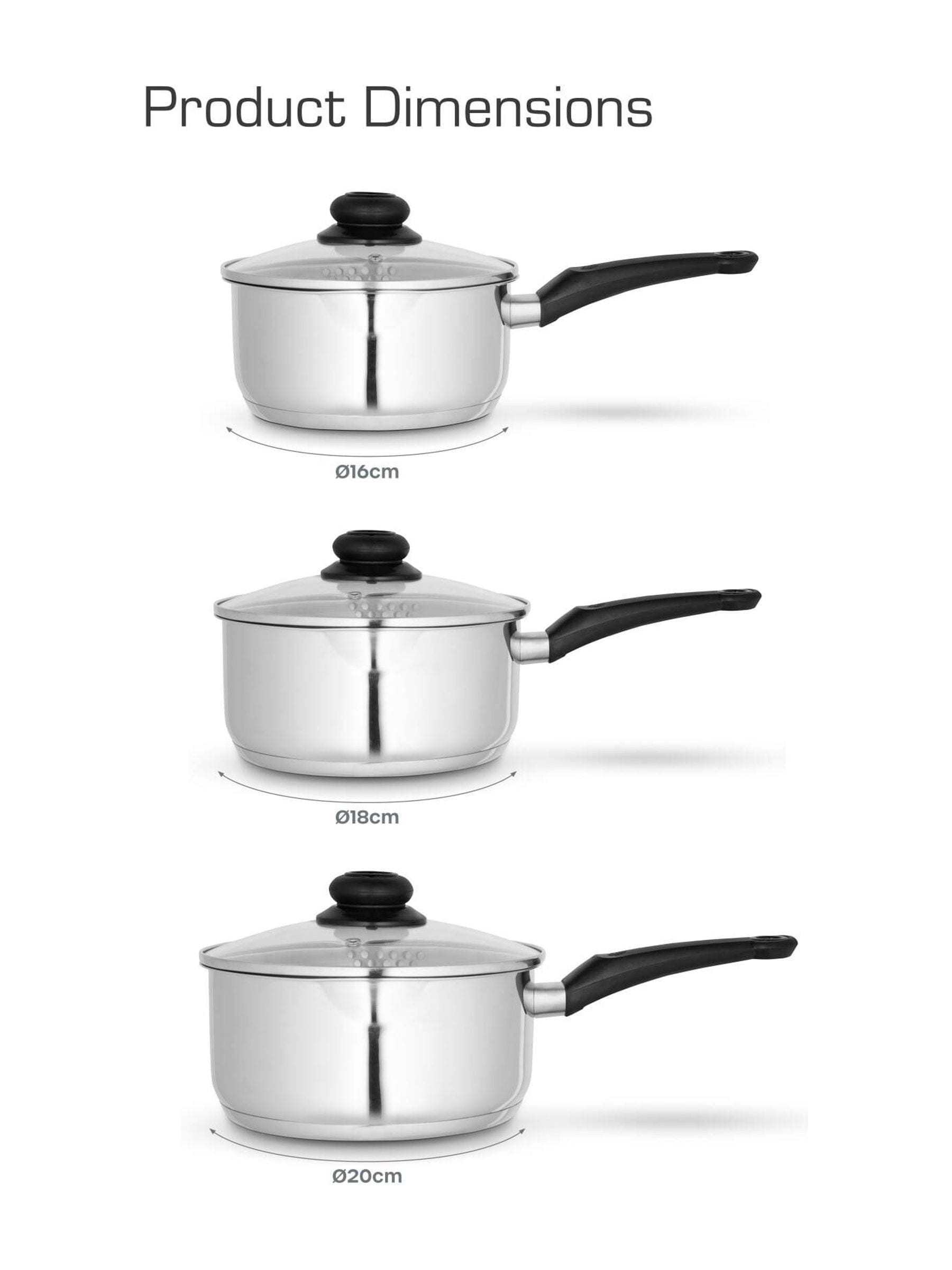 Swan Townhouse stainless steel saucepan set 3 piece (British brand)
