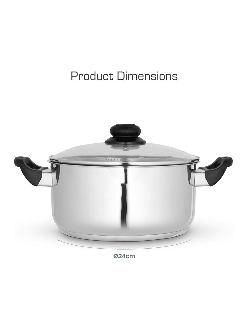 Swan Stainless Steel Casserole Dish 24cm