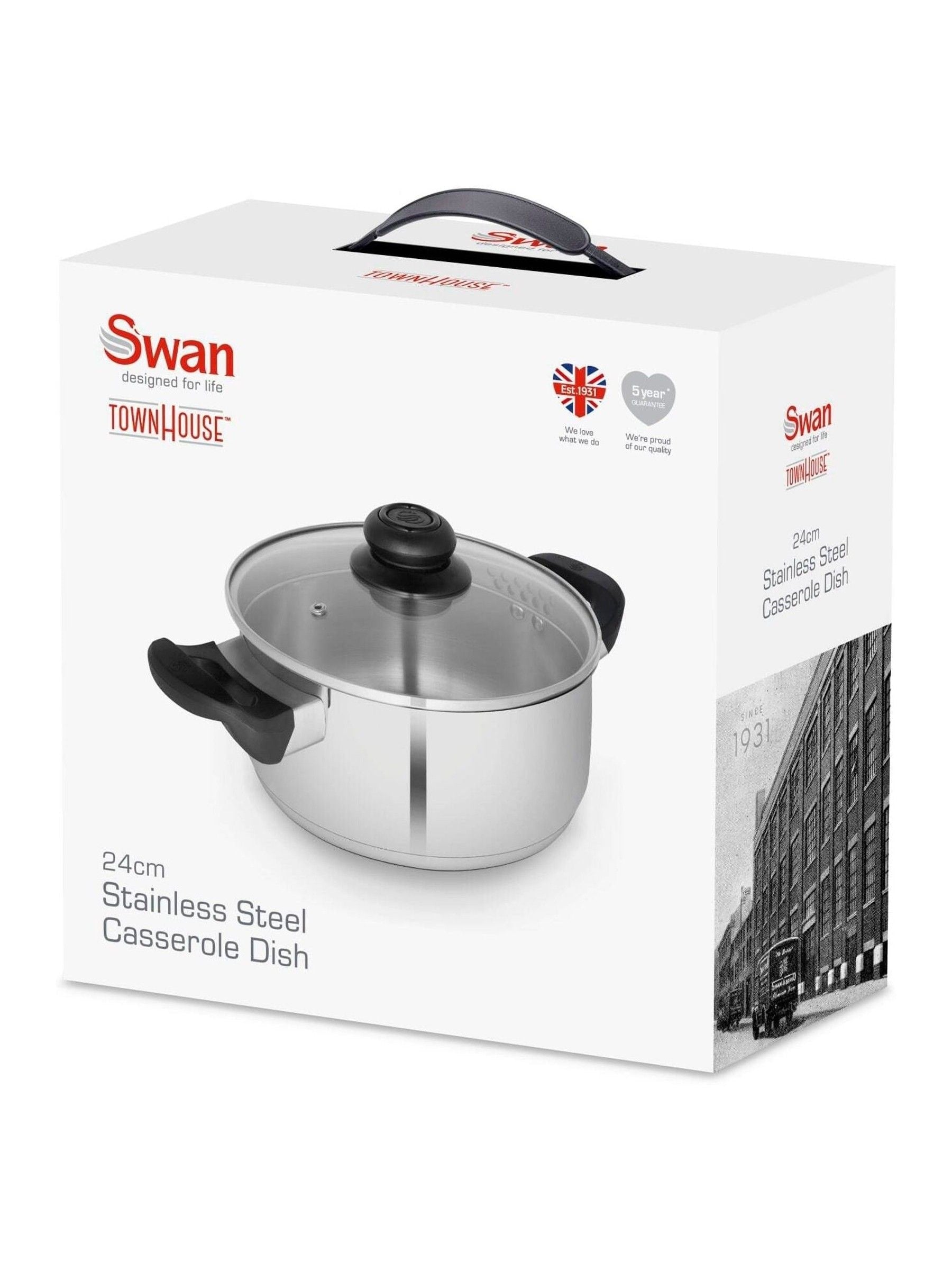 Swan stainless steel casserole dish 24cm (British brand)