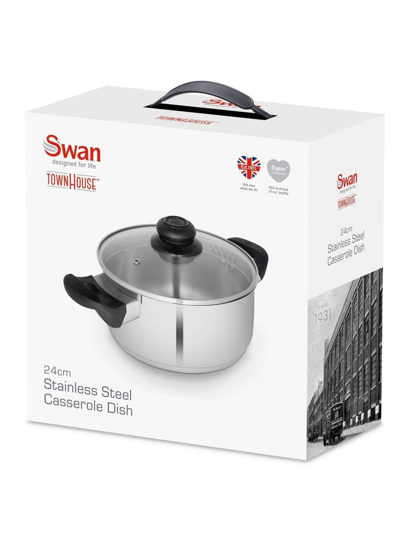 Swan stainless steel casserole dish 24cm (British brand)