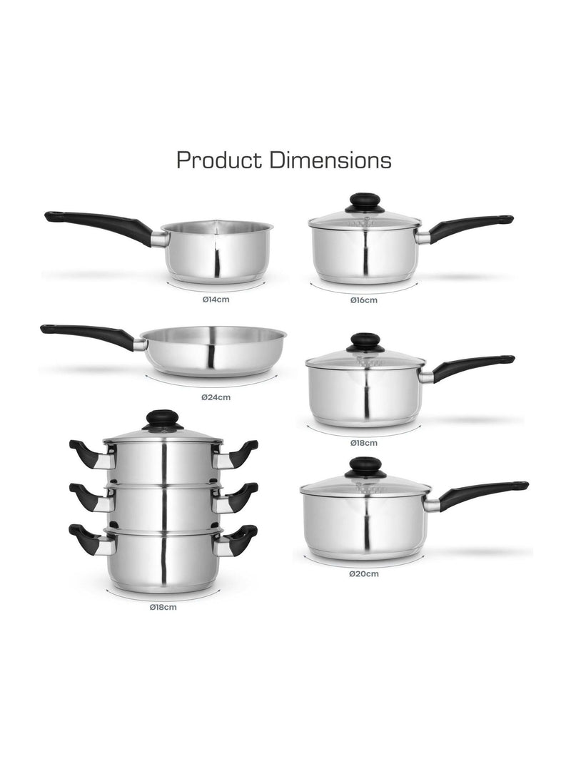 Swan 8 piece stainless steel cookware set (British brand)
