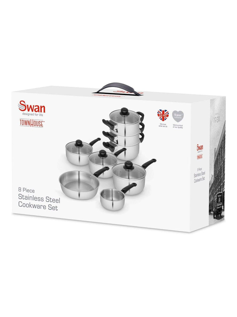 Swan 8 piece stainless steel cookware set (British brand)