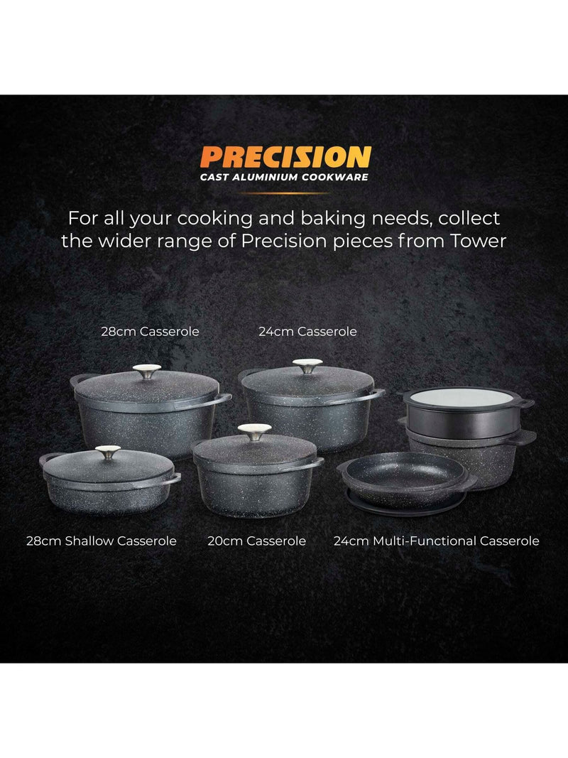 Tower Black 28cm Casserole Dish with Aluminium Lid