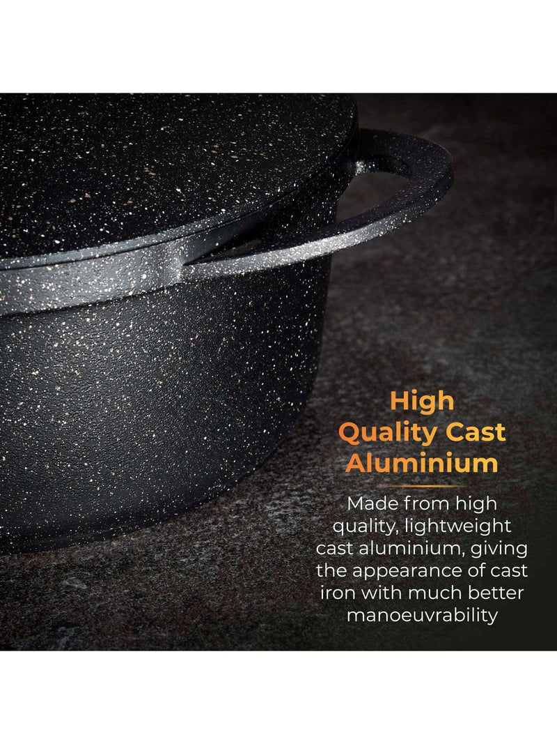 Tower Black 28cm Casserole Dish with Aluminium Lid